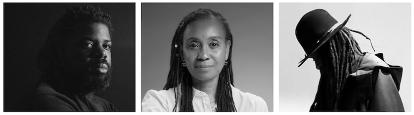 three portraits in black and white 